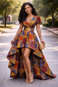 Ankara High-Low Dress